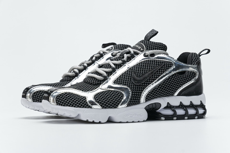 Stussy Nike Air Zoom Spiridon Cage 2 Black Silver Cu1854 001 4 - www.kickbulk.co