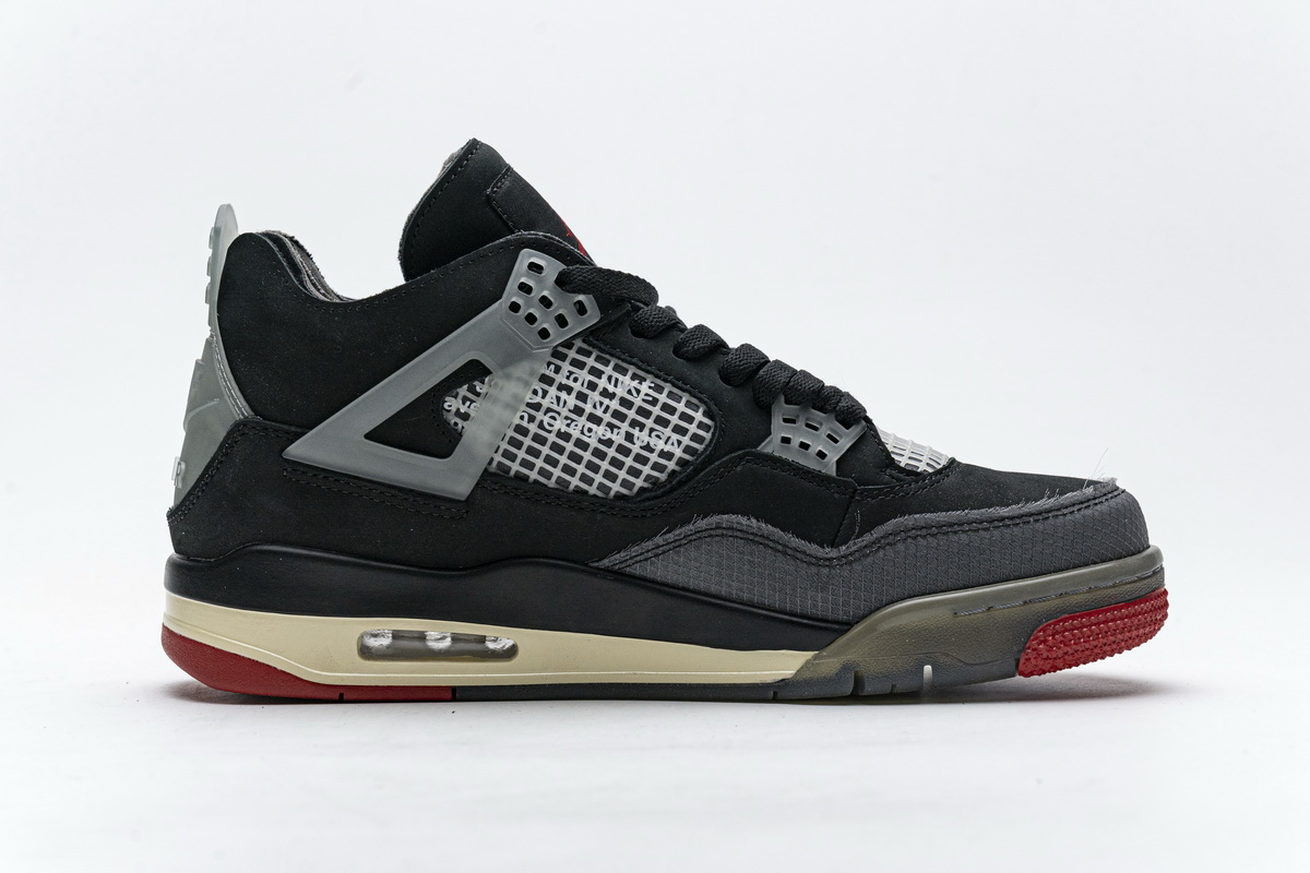 Cv9388 001 Off White X Air Jordan 4 Bred Black Red 3 - www.kickbulk.co