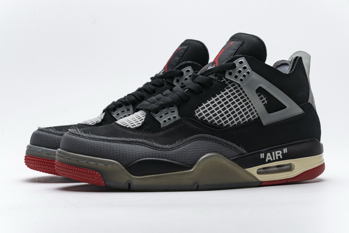 Cv9388 001 Off White X Air Jordan 4 Bred Black Red 7 - www.kickbulk.co