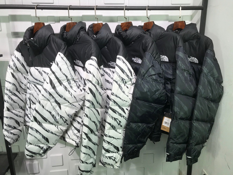 The North Face Zebra Logo Pattern Down Jacket 0 - www.kickbulk.co