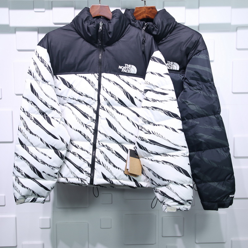 The North Face Zebra Logo Pattern Down Jacket 1 - www.kickbulk.co