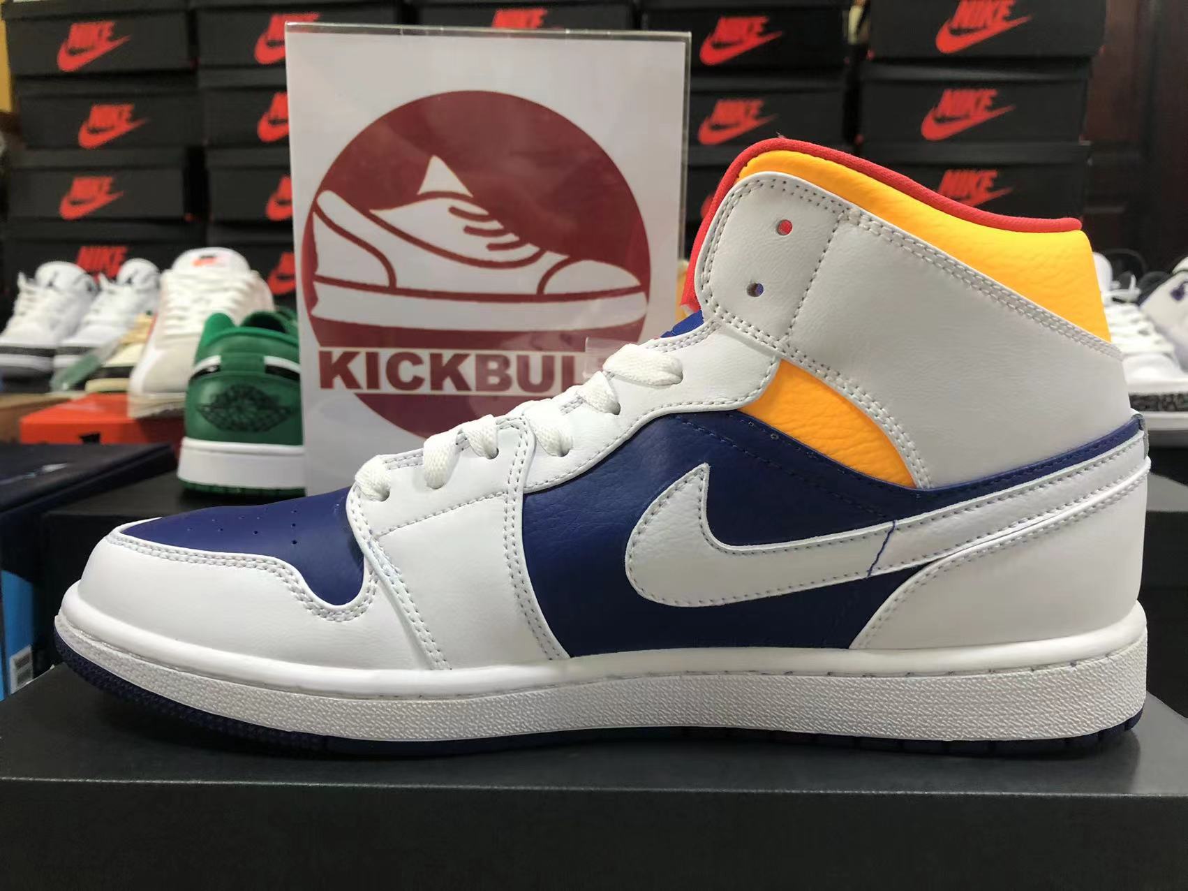 aj1 mid royal blue laser orange