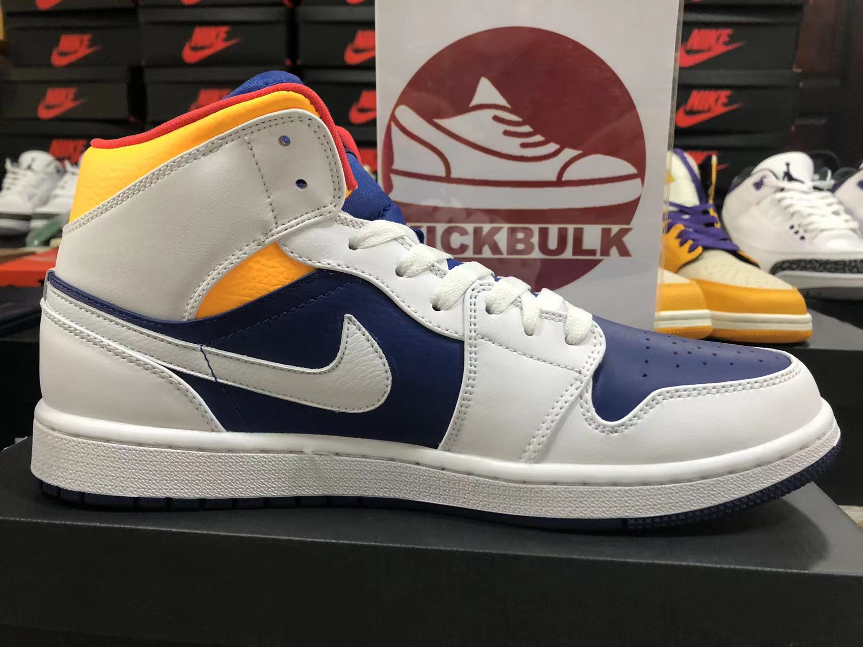 aj1 mid royal blue laser orange