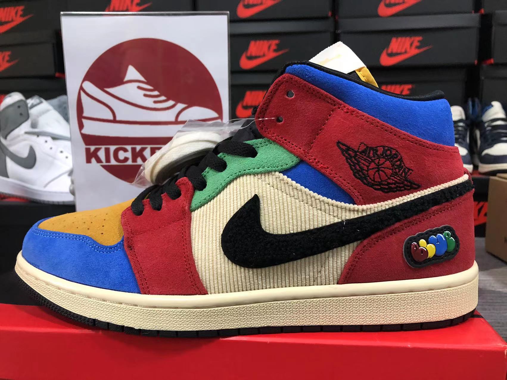 blue the great x air jordan 1 mid fearless mens