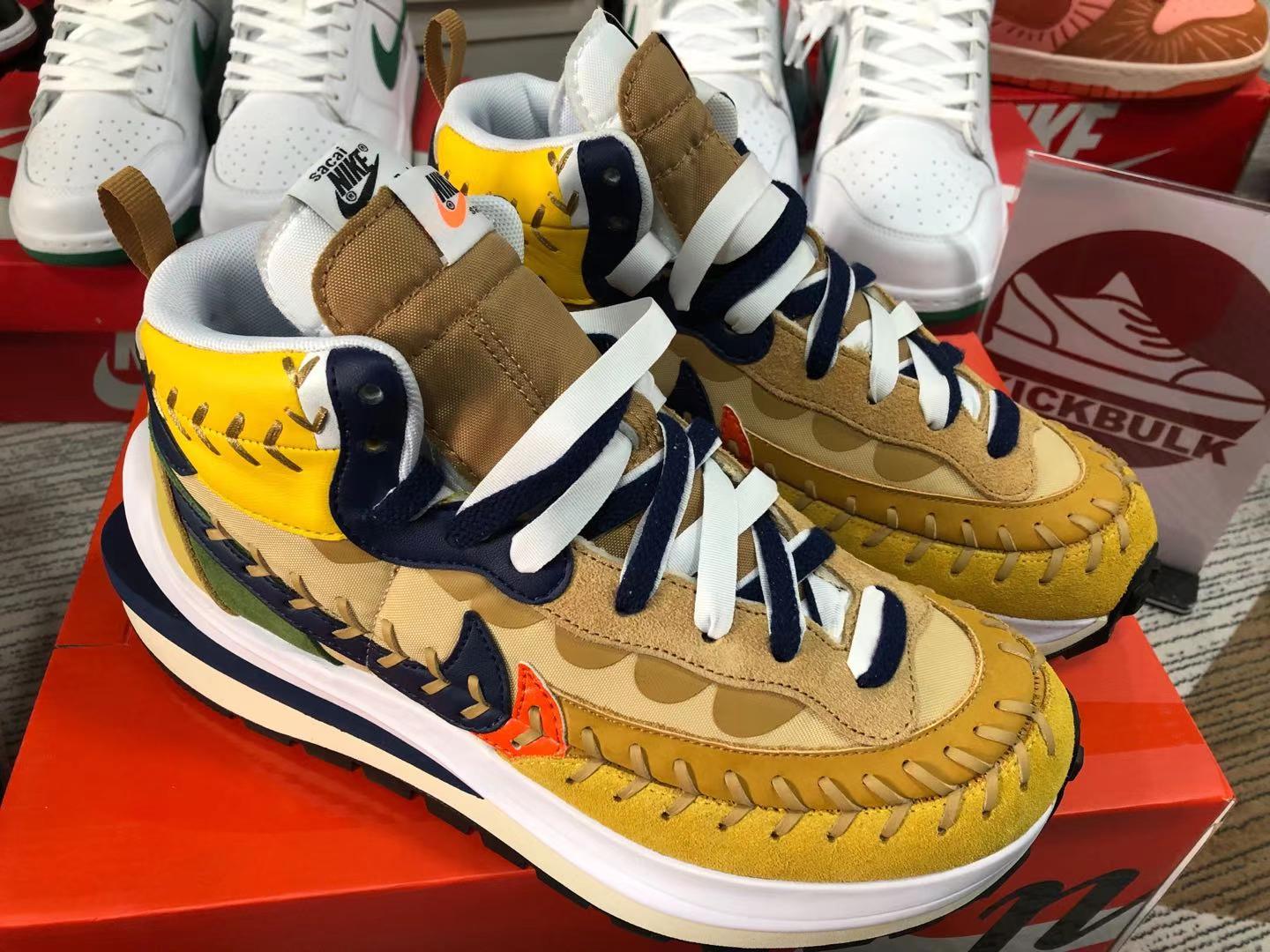 Sacai x Jean Paul Gaultier x Nike VaporWaffle Sesame DH9186-200 Kickbulk Sneaker Camera photos 