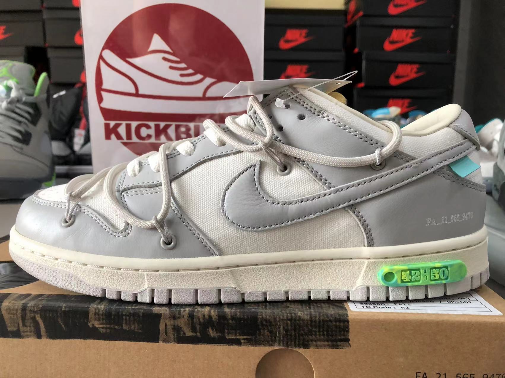 OFF-WHITE X NIKE DUNK LOW 'LOT 42 OF 50' DM1602-117 Kickbulk Sneaker Camera  Photos