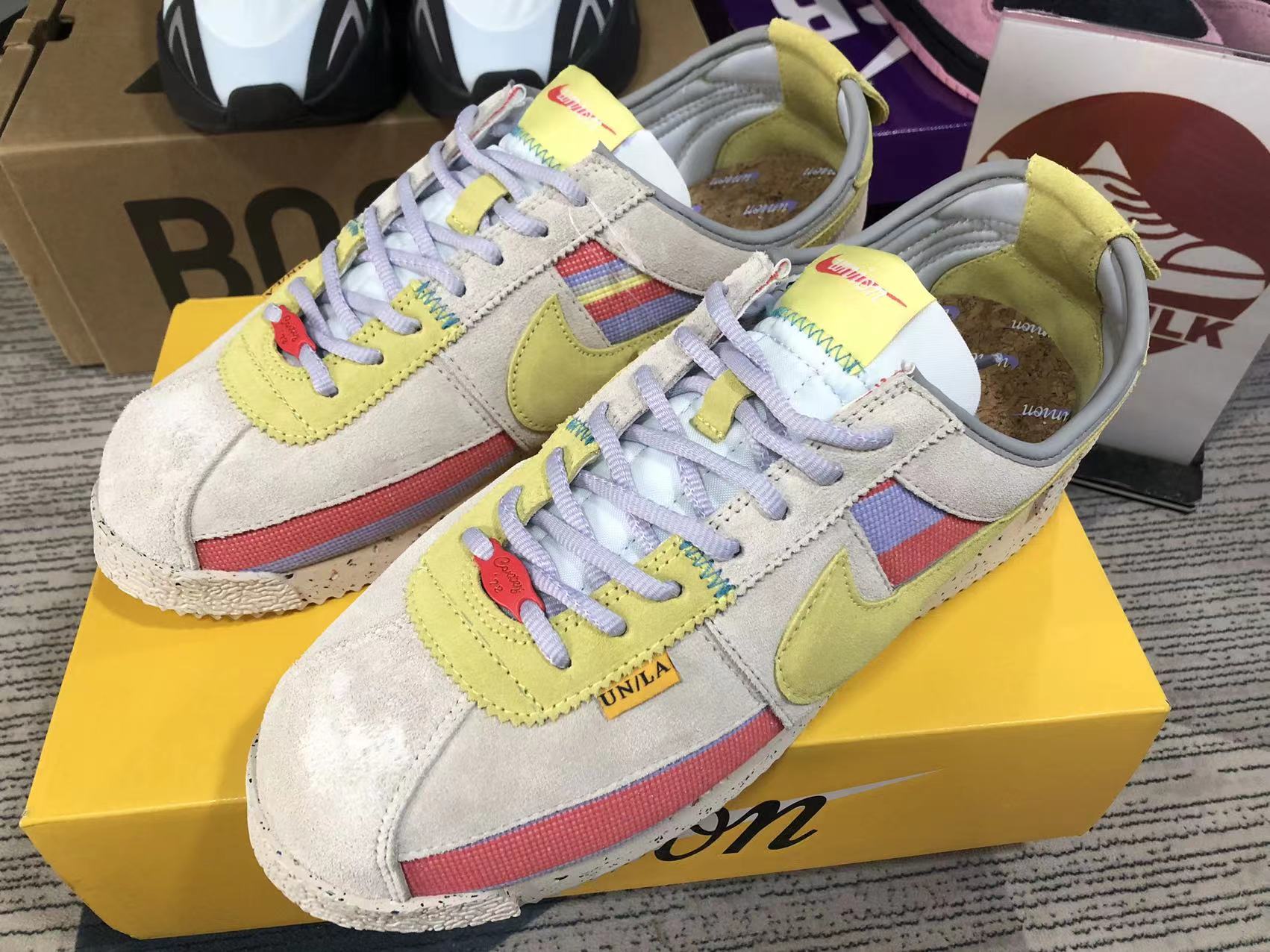 UNION LA X NIKE CORTEZ SP 'GREY FOG LEMON FROST' 2022 DR1413-100 Kickbulk Sneaker Camera photos
