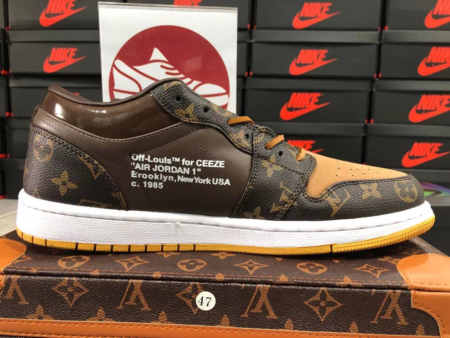 LOUIS VUITTON X AIR JORDAN 1 Low LV Kickbulk Sneaker Camera photos